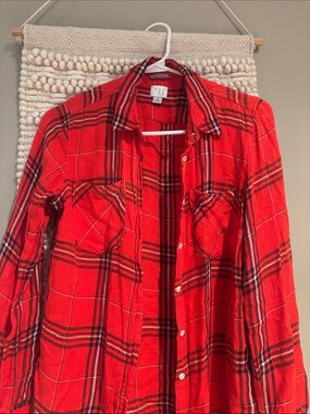 a new day Red Plaid Button-Up Shirt